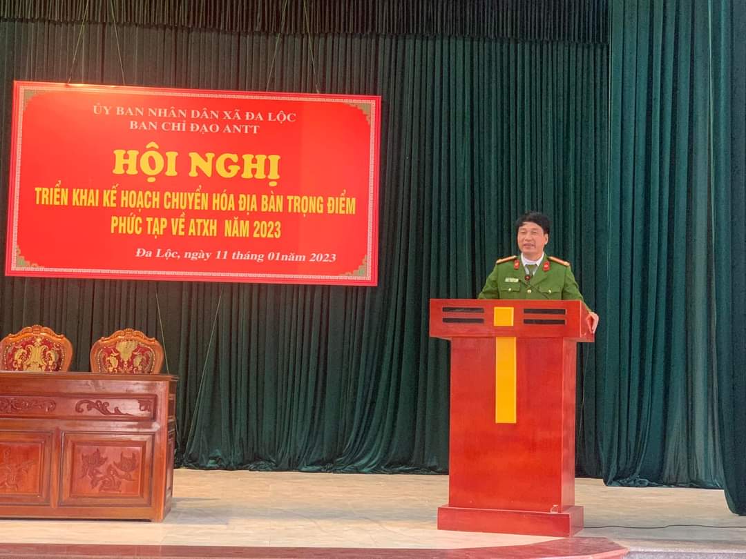 Công an xã Đa Lộc tiến hành tổ chức hội nghị triển khai kế hoạch chuyển hoá địa bàn trọng điểm phức tạp về ATXH trên địa bàn xã Đa Lộc.